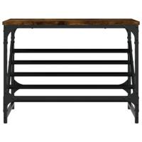 VidaXL Schoenenrek 60x30x45 cm bewerkt hout gerookt eikenkleurig - thumbnail