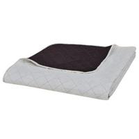 VidaXL Bedsprei gewatteerd dubbelzijdig 170x210 cm beige/bruin - thumbnail