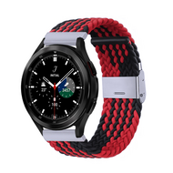 Braided nylon bandje - Rood / zwart - Samsung Galaxy Watch 4 Classic - 42mm / 46mm - thumbnail