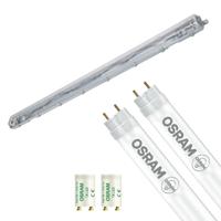 LED Waterdichte TL Armatuur met T8 Buizen - Velvalux Strela - 150cm - Dubbel - Koppelbaar - Waterdicht IP65 - OSRAM - SubstiTUBE Value EM 830 - 38.2W - Warm Wit 3000K | Vervangt 116W - thumbnail