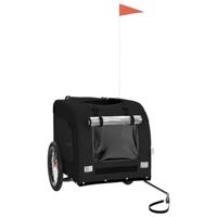 VidaXL Hondenfietstrailer oxford stof en ijzer zwart - thumbnail