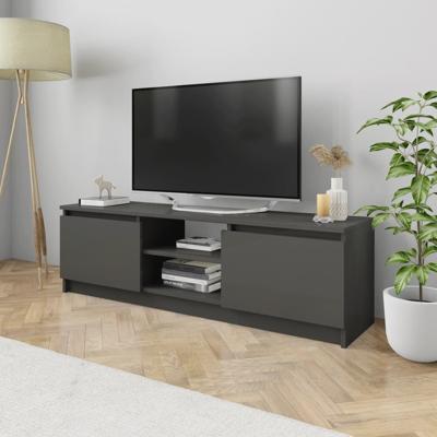 vidaXL Tv-meubel 120x30x35,5 cm spaanplaat hoogglans grijs vidaXL Tv-meubel 120x30x35,5 cm spaanplaat hoogglans grijs