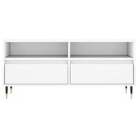 Tv-meubel 100x34,5x44,5 cm bewerkt hout wit - thumbnail