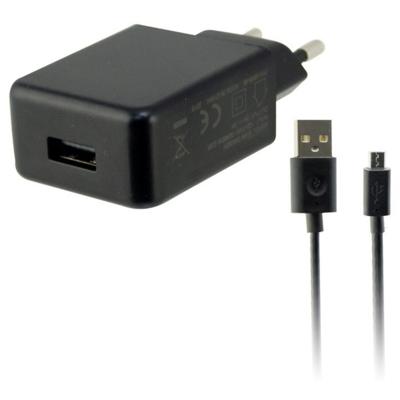 Wandlader + Micro-USB-Kabel KSIX USB 2A Zwart