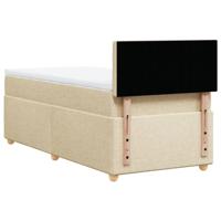 Boxspring met matras stof crèmekleurig 90x200 cm - thumbnail