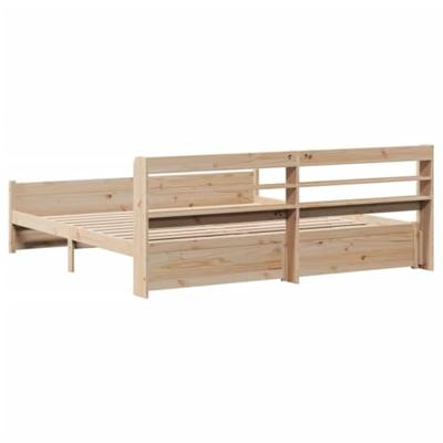 Bedframe met hoofdbord massief grenenhout 200x200 cm