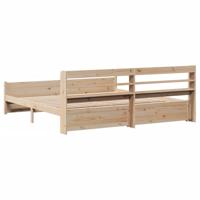 Bedframe met hoofdbord massief grenenhout 200x200 cm - thumbnail