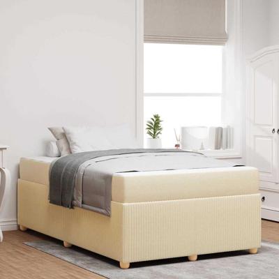 Bedframe met matras met matras Crème 120 x 190 cm Stof