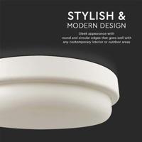V-TAC VT-8095 LED Ronde Plafondlamp - Lampvoet - IP54 - 12W - 1160 Lumen - 6500K - thumbnail
