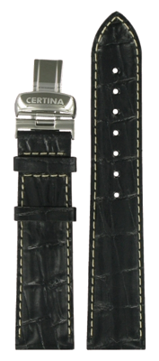 Horlogeband Certina C53670294265A Leder Zwart 20mm Horlogeband Certina C53670294265A Leder Zwart 20mm