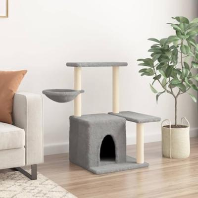 VidaXL Kattenmeubel met sisal krabpalen 83 cm lichtgrijs