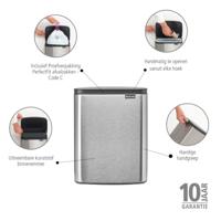 Brabantia Bo afvalemmer 12 liter Matt Steel Fingerprint Proof - thumbnail