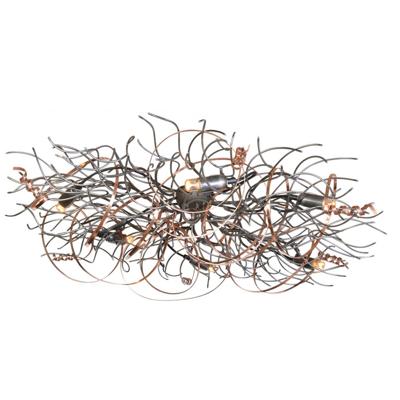 Ztahl design plafondlamp Bolbeno 6L - koper / staal behandeld