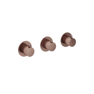 Hotbath Cobber - Afbouwdeel voor Inbouw Douchethermostaat - 2 Stopkranen - Geborsteld Koper Pvd - V01