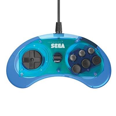 Retro-Bit - SEGA Genesis 6-Button Arcade Pad with USB (Clear Blue)