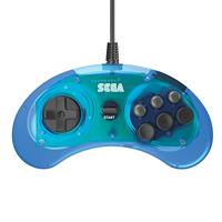 Retro-Bit - SEGA Genesis 6-Button Arcade Pad with USB (Clear Blue) - thumbnail