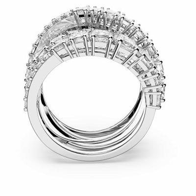 Swarovski 5584646 Ring Twist Overslag zilverkleurig-wit Maat 58