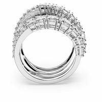 Swarovski 5584646 Ring Twist Overslag zilverkleurig-wit Maat 58 - thumbnail