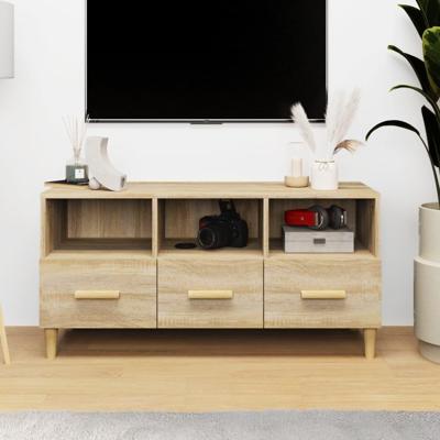 Tv-meubel 102x36x50 cm bewerkt hout sonoma eikenkleurig Tv-meubel 102x36x50 cm bewerkt hout sonoma eikenkleurig