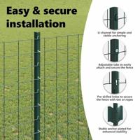 VidaXL Hek met paal groen 1,4 x 10 m staal en pvc - thumbnail