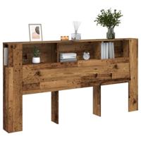 Hoofdbordkast 200x18,5x102,5 cm bewerkt hout oud houtkleurig - thumbnail