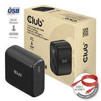 club3D CAC-1908 Laptop netvoeding 100 W 1x USB-C Zwart Binnen GaN, USB Power Delivery (USB-PD) - thumbnail