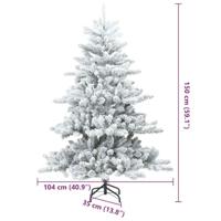 VidaXL Kunstmatige inklapbare kerstboom wit 150 cm pvc en staal - thumbnail