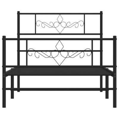 Bedframe met hoofd- en voeteneinde metaal zwart 80x200 cm