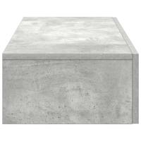 Wandschap met lades 80x33x17 cm bewerkt hout betongrijs - thumbnail