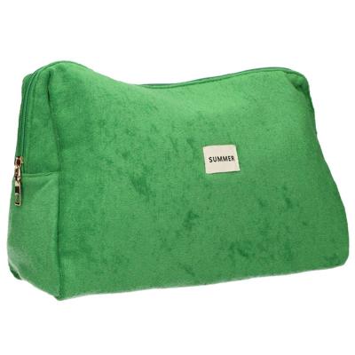 Traveller Toilettas badstof groen 28cm x 20cm