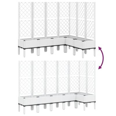 Plantenbak met latwerk 160x120x142 cm polypropeen wit Plantenbak met latwerk 160x120x142 cm polypropeen wit