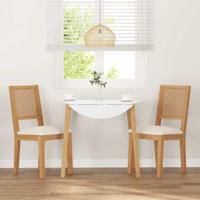 Eetkamerstoelen met kussens 2 st massief hout rubber - thumbnail