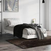 Bedframe bewerkt hout hoogglans wit 75x190 cm - thumbnail