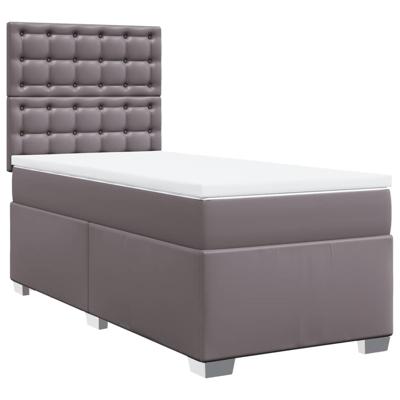Boxspring met matras kunstleer grijs 180x200 cm - thumbnail
