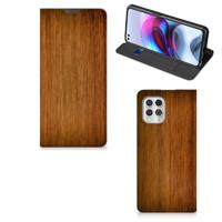 Motorola Moto G100 Book | Wallet Case | Donker Hout - thumbnail