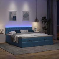 Ottoman bed met matrassen en LED's 160x200cm fluweel - thumbnail