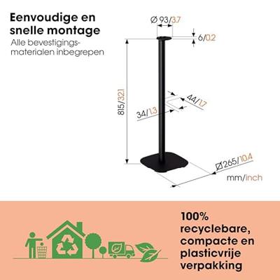 Vogels SFS 4113 VOOR SONOS ERA 100 Audio vloerstandaard Zwart