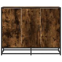 Dressoir 94x35x76 cm bewerkt hout gerookt eikenkleurig - thumbnail