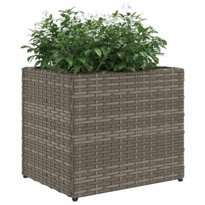 VidaXL Plantenbakken 2 st 36x30x32 cm poly rattan grijs