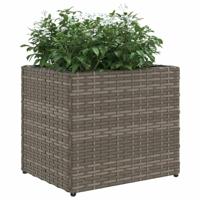 Plantenbakken 2 st 36x30x32 cm poly rattan grijs - thumbnail