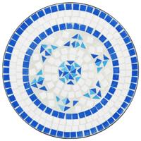 Bistrotafel 50x70 cm keramiek blauw en wit - thumbnail