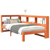 Bed met boekenkast zonder matras grenenhout wasbruin 75x190 cm - thumbnail