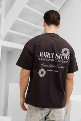Jorcustom Flowers T-Shirt Heren Bruin - Maat XL - Kleur: Bruin | Soccerfanshop
