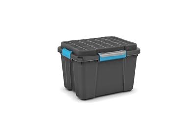 KIS 237440 Opbergbox Scubba Stapelbaar (b x h x d) 495 x 340 x 390 mm Grijs-blauw, Zwart 1 stuk(s)