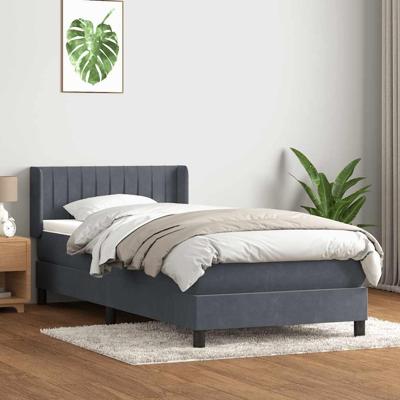 Boxspring met matras fluweel donkergrijs 80x210 cm