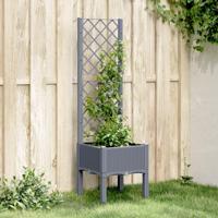 VidaXL Plantenbak met latwerk 40x40x142 cm polypropeen blauwgrijs - thumbnail