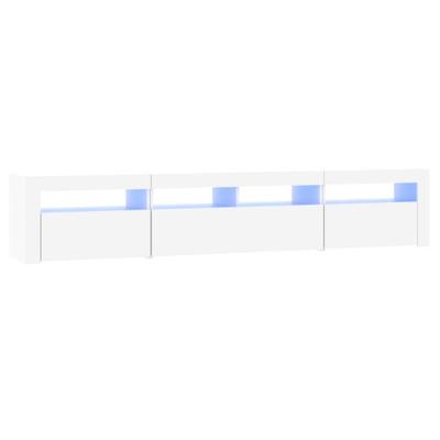 Tv-meubel met LED-verlichting 210x35x40 cm wit
