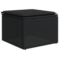 10-delige Loungeset met kussens poly rattan zwart - thumbnail