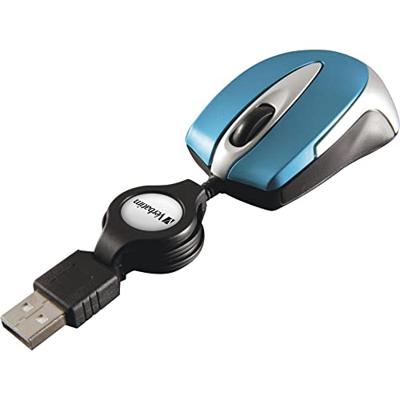 Verbatim Go Mini Muis USB Optisch Caribsch blauw 3 Toetsen 1000 dpi Met kabelroller Verbatim Go Mini Muis USB Optisch Caribsch blauw 3 Toetsen 1000 dpi Met kabelroller