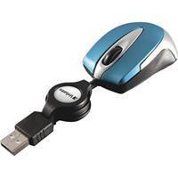 Verbatim Go Mini Muis USB Optisch Caribsch blauw 3 Toetsen 1000 dpi Met kabelroller - thumbnail